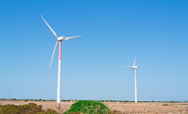 Eolic blades in Sardinian countryside