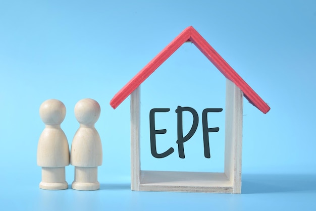 EPF or Employee Provident Fund wording. Financial concept