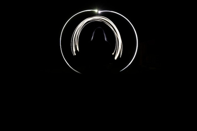 Epheta light at night Silhouette of a man