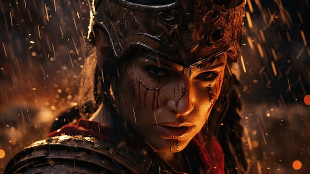 Epic Ancient Greek Female Spartan Warrior Generative AI