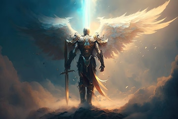 Premium Photo | Epic archangel warrior knight paladin in battle with ...