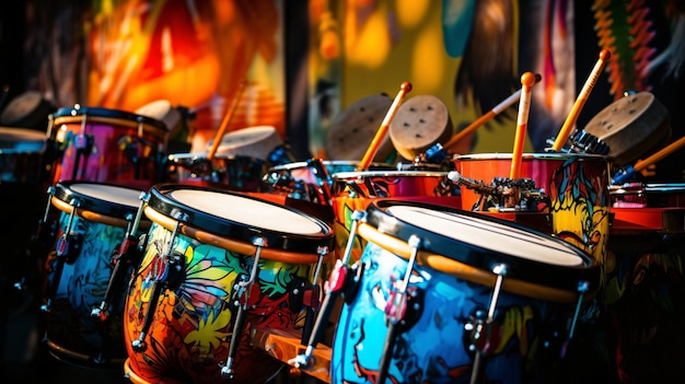 Photo epic barranquilla carnival drum set capture the essence of rhythm and energy