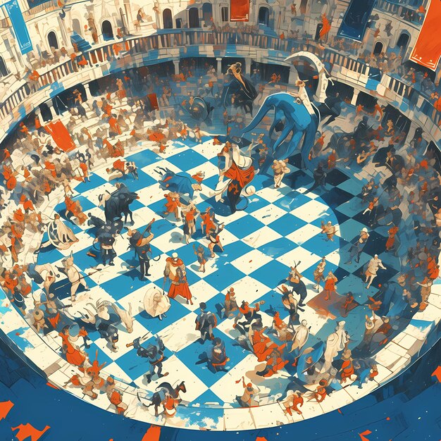 Epic Chess Battle Illustratie