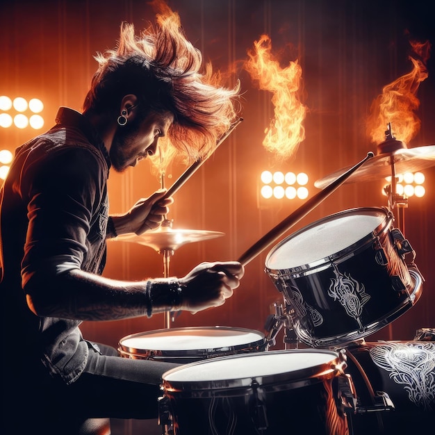 epic drummer illustration