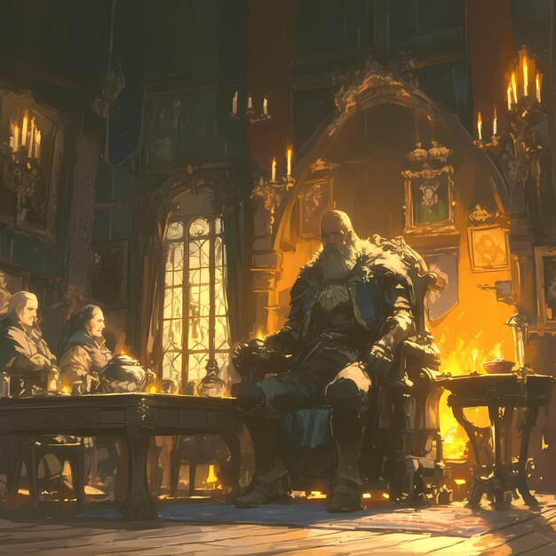 Epic Fantasy Throne Room Illustration