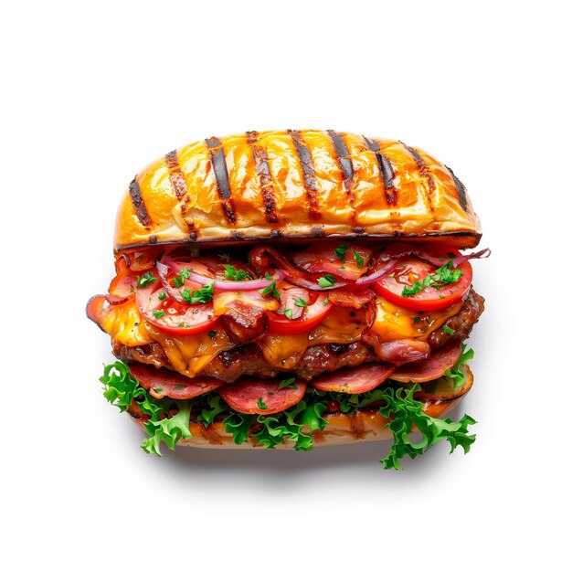 The Epic Gastronomic Adventure of a Hearty Meat Tomato and Lettuce Sandwich Generative AI