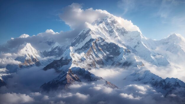 Epic Himalayan Majesty Dhaulagiri and Machapuchare Above the Clouds