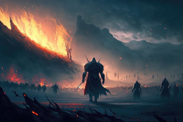 epic journey dragonborn flames battlefield