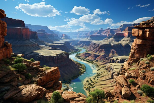 Premium AI Image  An Epic Journey through the Grand Canyon A Glimpse 