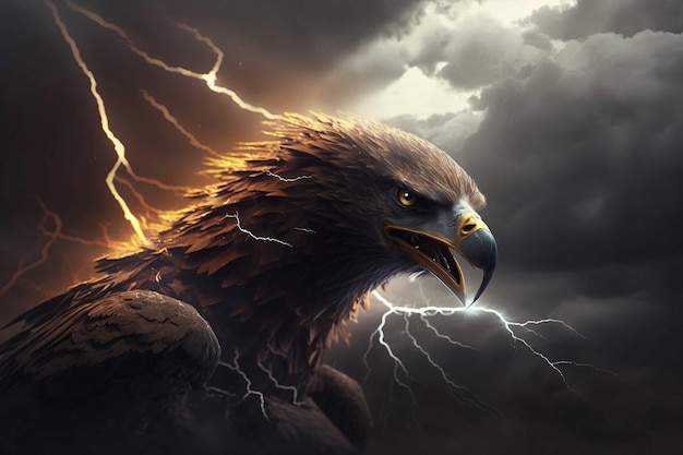 Epic Lightning Eagle Bolts During the Monsoons Creative Photo