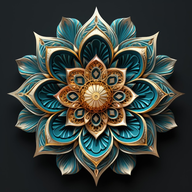 Epic Mandala Multicolour 3d Greeting Card Generative AI