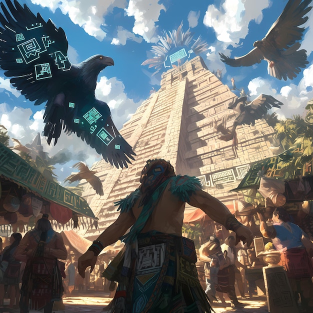 Epic Maya Temple with Eagles