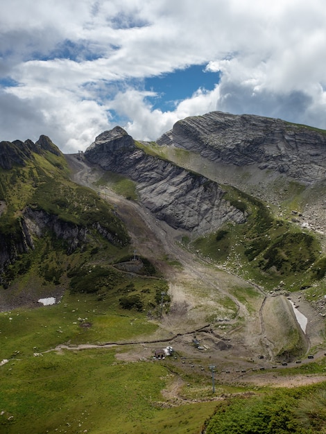 Epic mountain landscape beautiful natural terrain in the mountains peaks and valleys