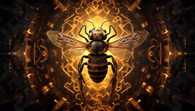 Photo epic photograph shot of a honey bee illustration