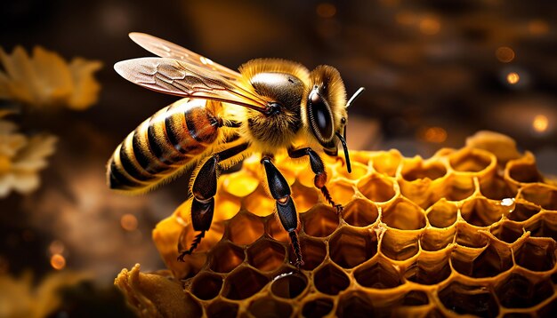 Epic photograph shot of a Honey Bee Illustration