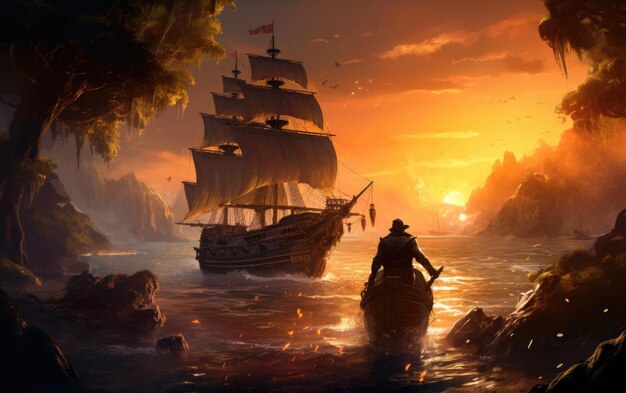 An Epic Pirate Adventure Sailing the High Seas Generative AI