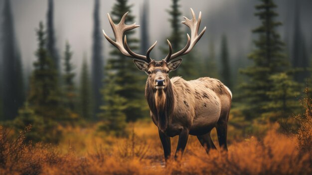 Epic Portraiture Of An Elk In A Whistlerian Forest