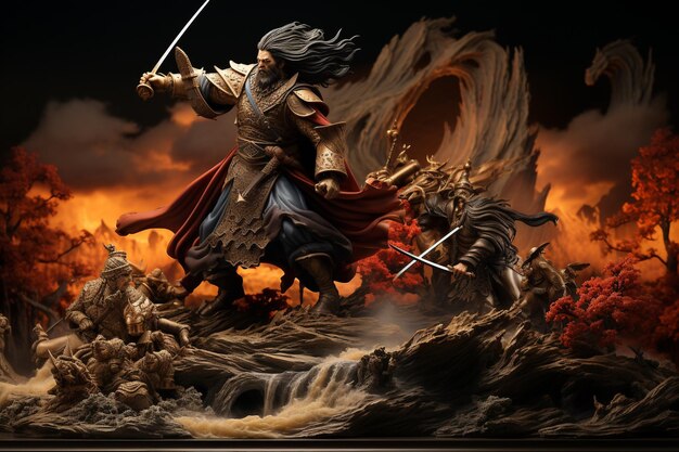 Epic Samurai Combat in Captivating Imagery