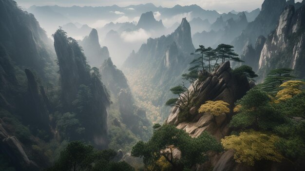 The epic scene of Chinese mountains and rivers Ai generated art 02