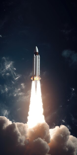 Epic space rocket launch into the universe generatieve ai illustratie