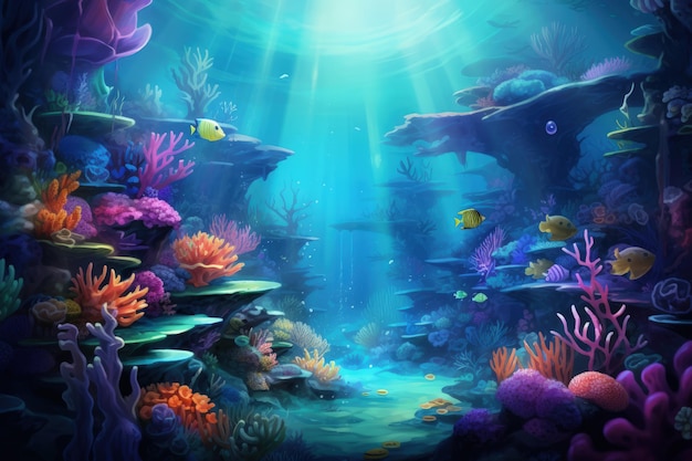 Epic Underwater Coral Reef Life 생성 AI