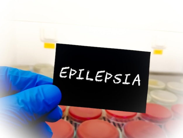 Foto termine di malattia di epilessia. concetto medico. immagine concettuale medica