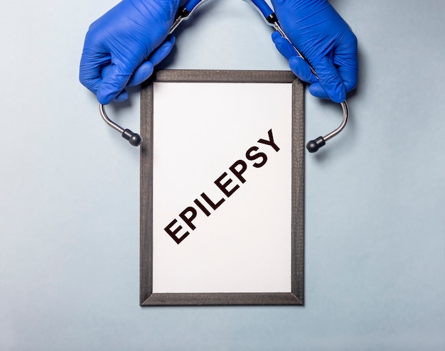 Epilepsy word concept. Epileptic disease and diagnosis.