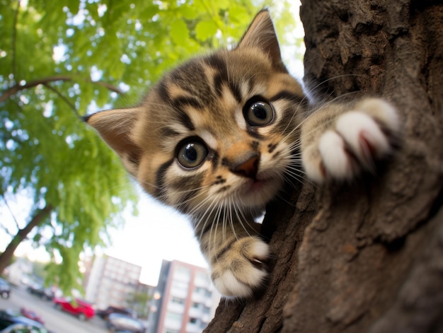 Foto epische foto van een speelse kat nationale geografische stijl