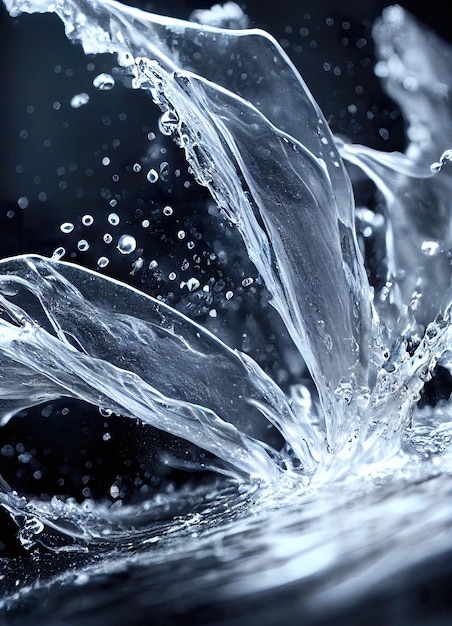 Epische futuristische waterplons met deeltjesafficheillustratie.