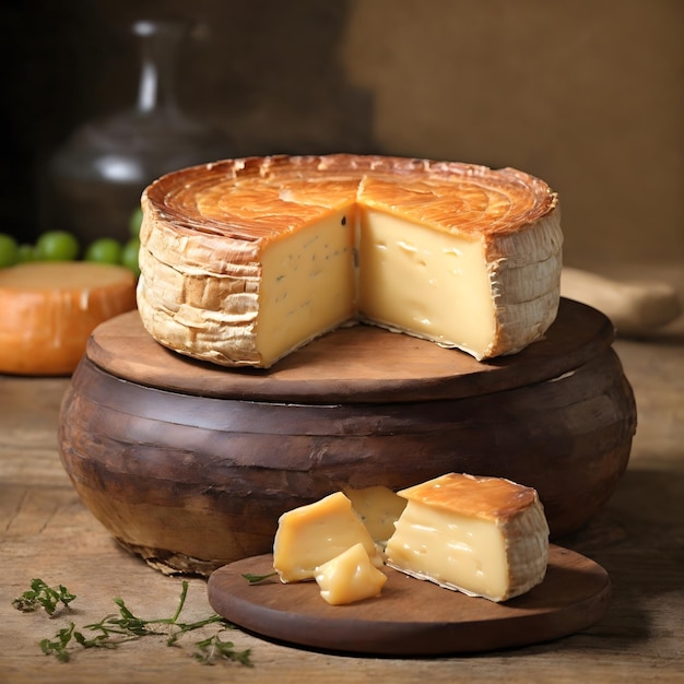 Epoisses de Bourgogne Cheese in a Rustic Setting