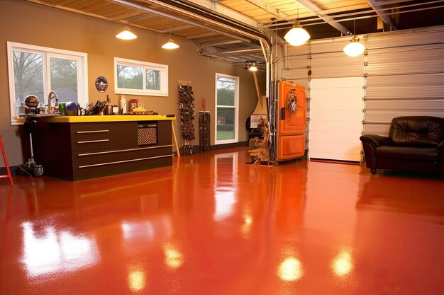 Photo an epoxy floor is a type of flooring that is commonly used in home garages