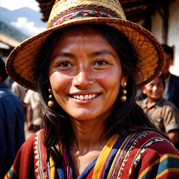 Photo equadorian woman from ecuador typical national citizen