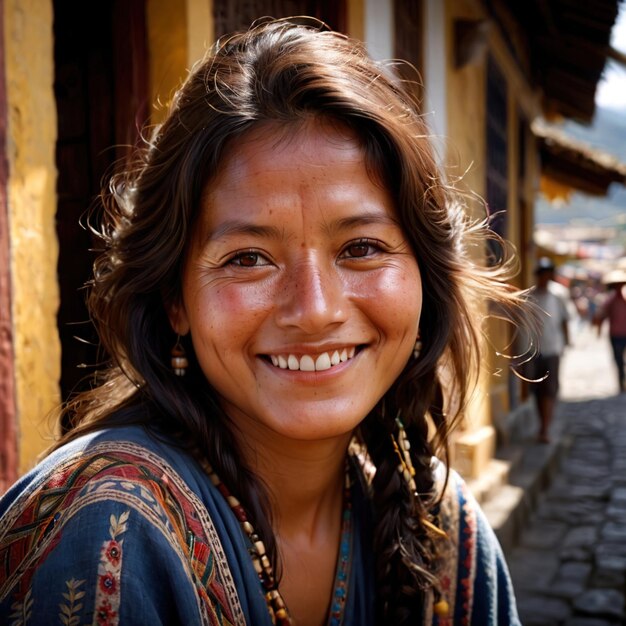 Photo equadorian woman from ecuador typical national citizen