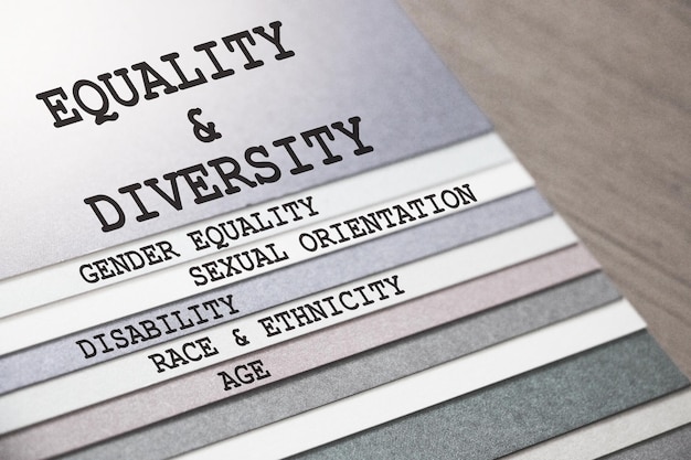 Equality diversity gender sexual orientation disability age\
words on pages