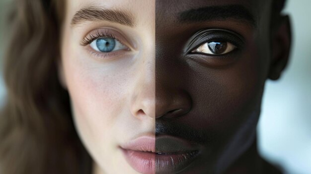 Photo equality white and black people