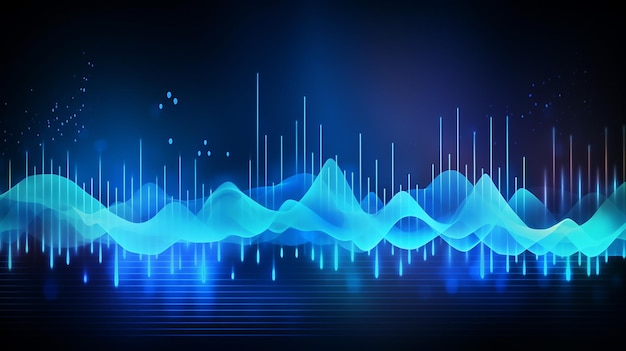 Equalizer blue sound wave voice recognition generative ai