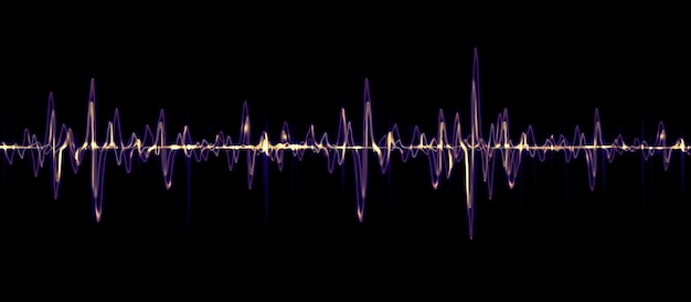 Equalizer pulse heart wave lines abstract background 3d illustration