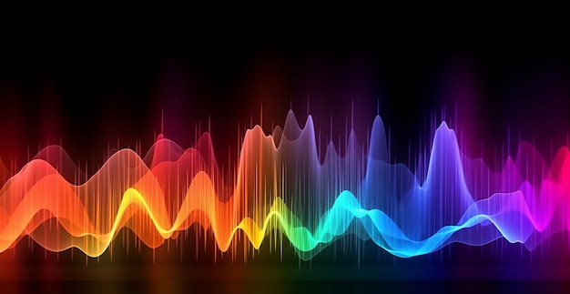 Equalizer sound wave rainbow background Generative ai