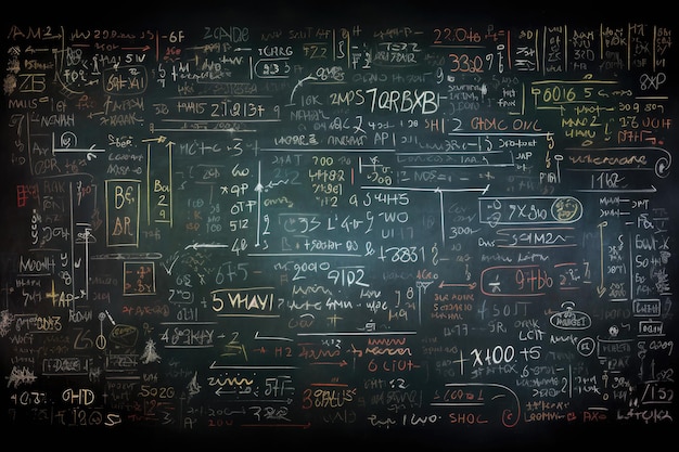 写真 方程式の黒板の背景