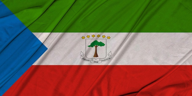 Equatorial Guinea 3d textured waving flag