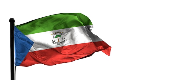 equatorial_guinea Country 3D wind waving flag and whithe background