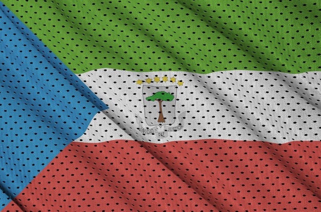 Equatorial Guinea flag printed on a polyester nylon sportswear fabric