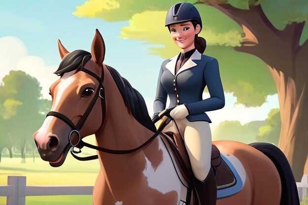 Equestrian Cartoon Character Illustration