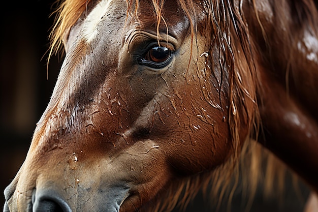 Equestrian Elegance Grooming a Majestic Horse