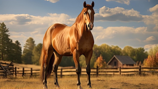 Equestrian horse on farm