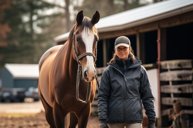 馬小屋の屋外画像を使用した乗馬スポーツの構成