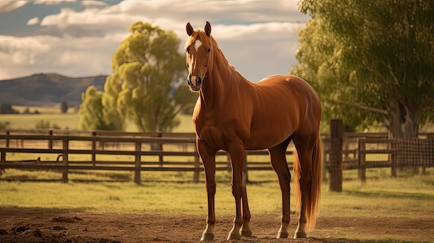 Equine horse on farm