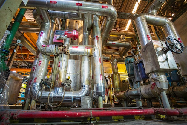 Equipment cables and piping as found inside of a modern industrial