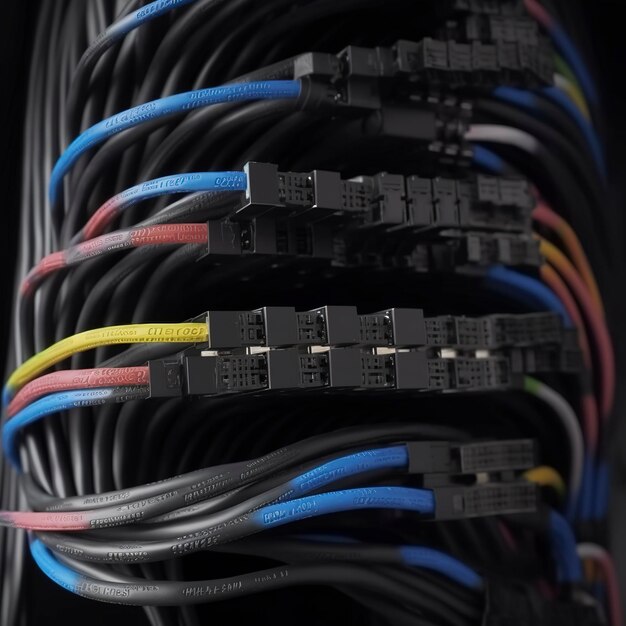 On the equipment end there are tidy network cables with labels