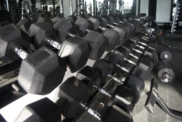 Equipment And Machines At The Modern Gym Room Fitness Center